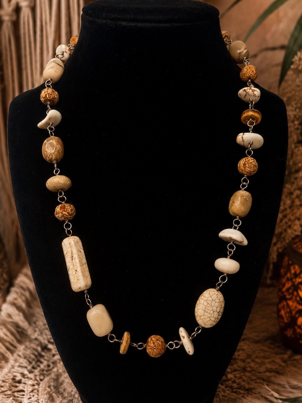 Silpada African Opal and Howlite 925 Sterling Silver Necklace